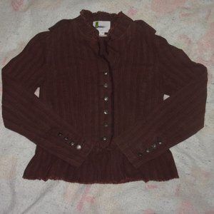 Urban Outfitters 1970 Worldwide Women's Medium Brown Striped Button Up Jacket